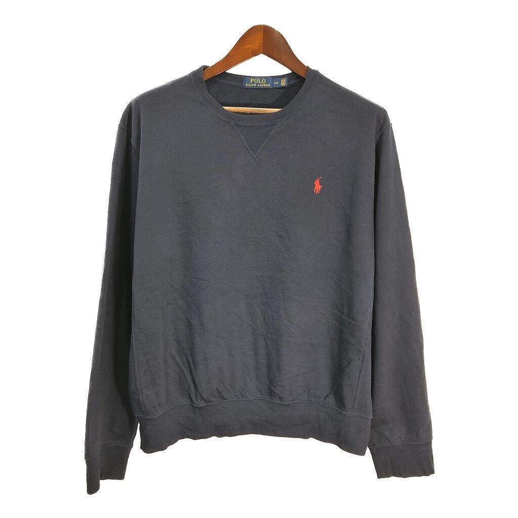 Polo by Ralph Lauren ポロ ラルフローレン スウェット ワンポイントロゴ ネイビー (メンズ L) 中古 古着 S5660