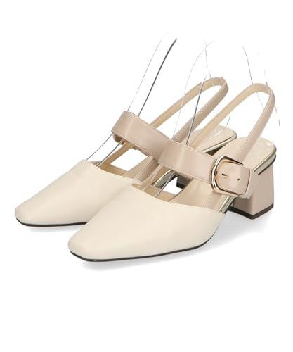 24.0 cm_BEIGE 24SS オリエンタルトラフィック パンプス 変形ヒール スクエアトゥ レディース 履きやすい 歩きやすい 大きいサイズ 小さいサイズ バックストラップ ミュール 41101 BEIGE 24SS 24.0 cm