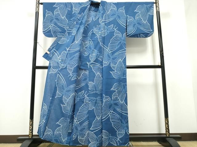 平和屋着物∴夏物 浴衣 綿紅梅 舞蝶文 綿 CAAW1107ng