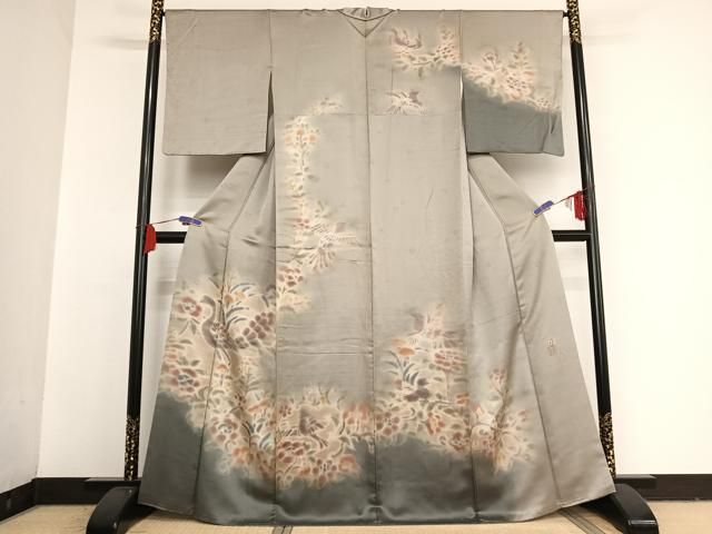 平和屋着物○内田陽一郎 訪問着 孔雀草花文 暈し染め 正絹 逸品  
