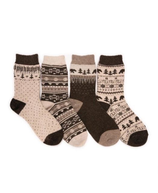 送料無料 ムクルクス レディース 靴下 アンダーウェア Women s Holiday 4 Pair Pack Socks Brown ivory