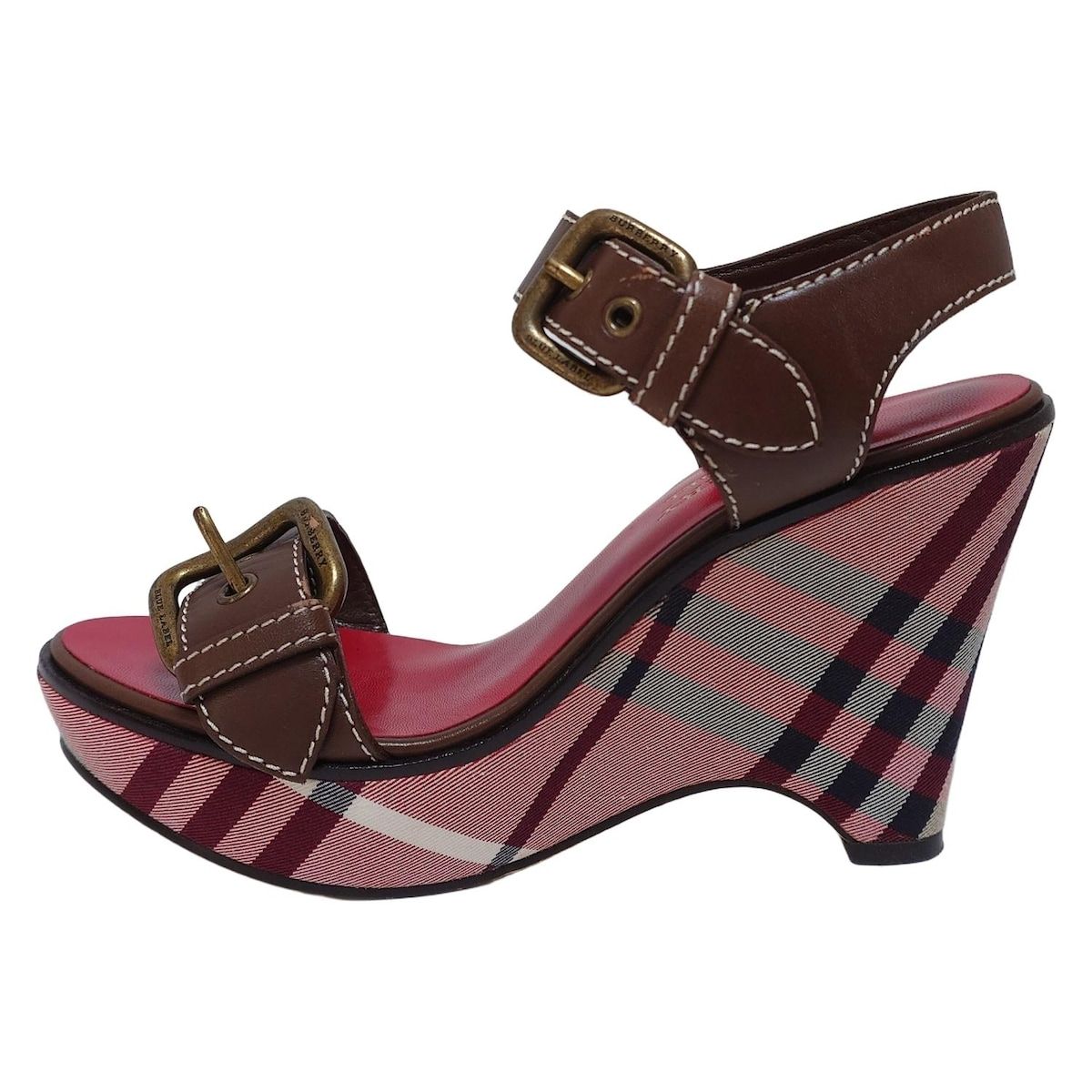 希少！美品Burberry Blue Label ウェッジサンダル 希少Burberry Blue Label ウェッジサンダル