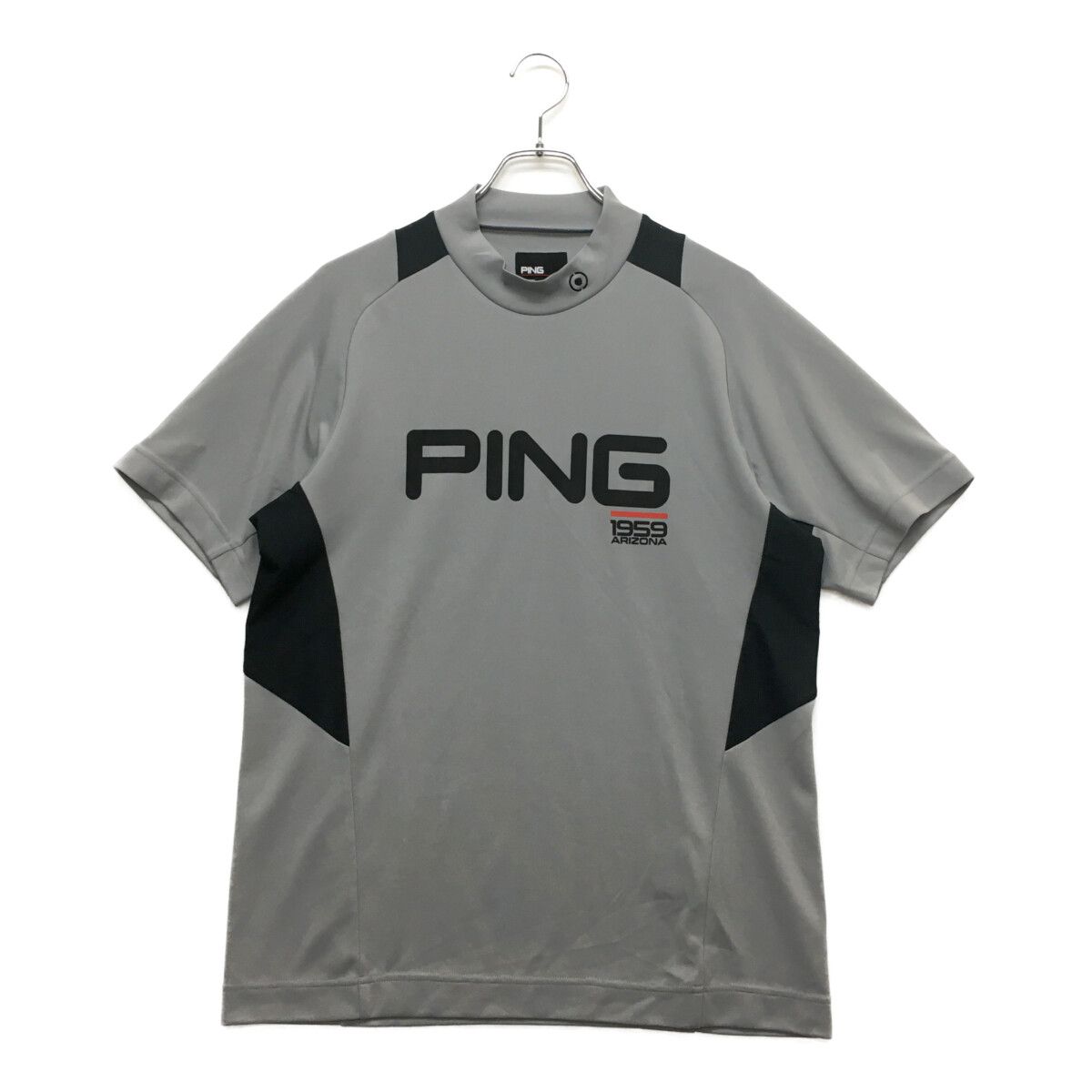 新品タグ付き未使用　PING ピン　半袖モックネックシャツ　LL 新品 PING ピン モックネック 半袖ニット シャツ ホワイト LL