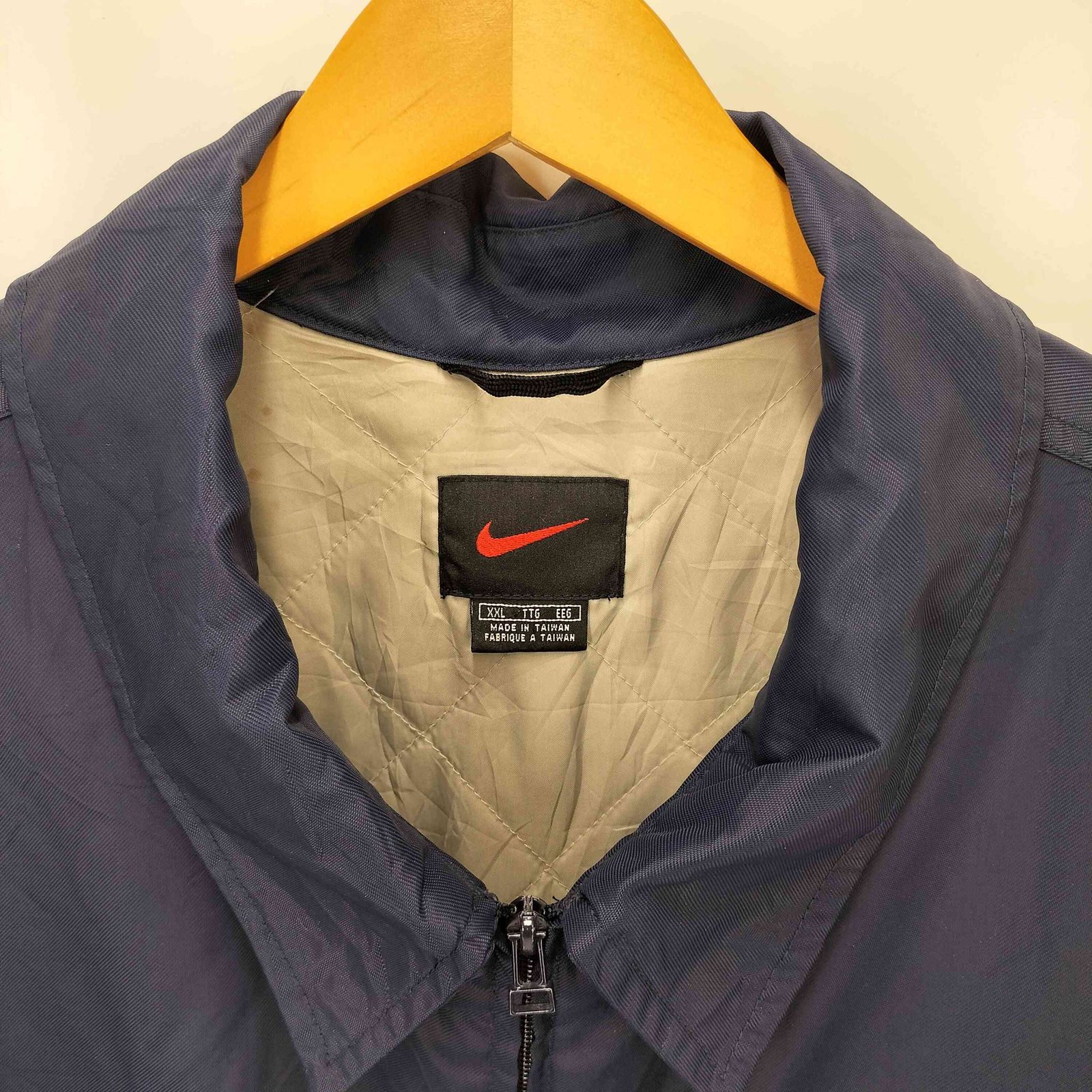 ナイキ NIKE 90-00S 赤黒タグ 裏地キルティング ジップアップ ナイロン 