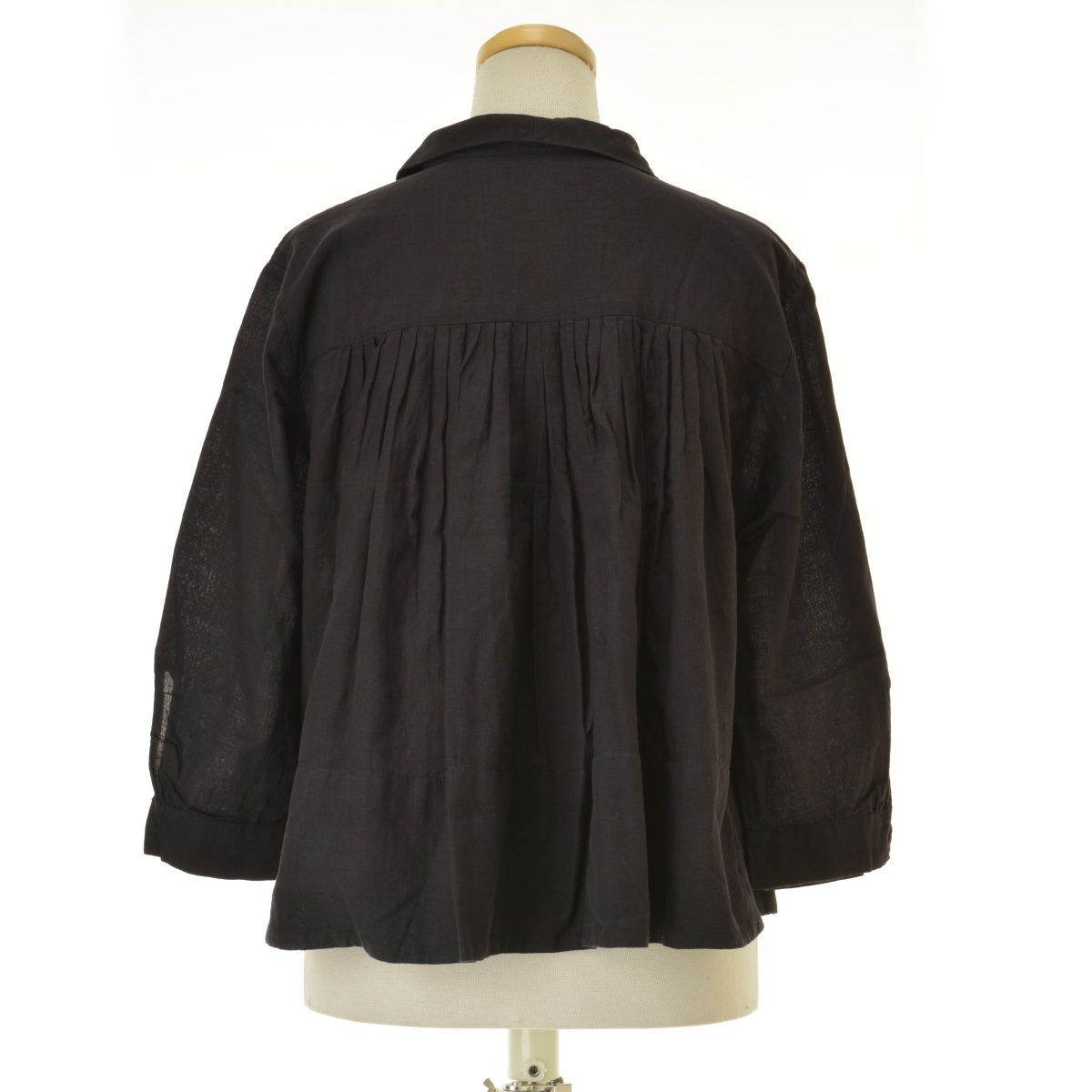 Khadiandco】22SS BRUME2 カディコットン ギャザー七分袖ブラウス 