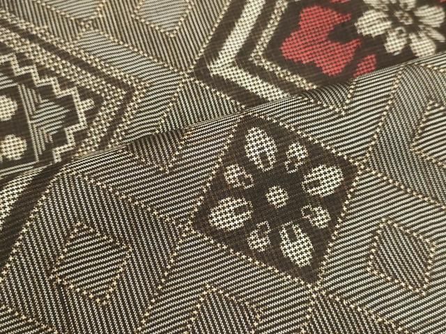 平和屋着物○希少 本場大島紬 龍郷絣 花菱文 正絹 逸品 DAAT1218tw