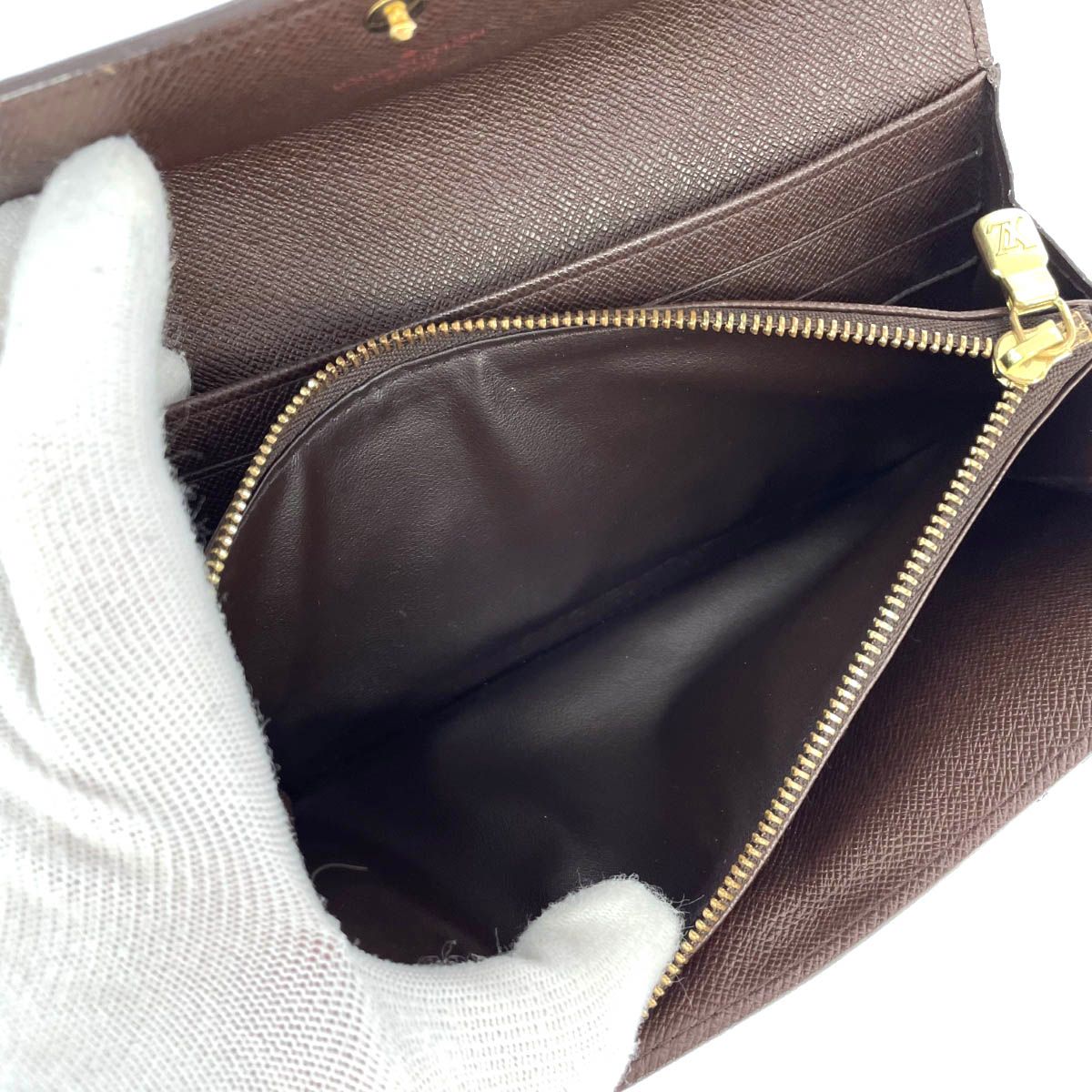LOUIS VUITTON ルイヴィトン ダミエ エベヌ ポルトフォイユサラ 旧型 