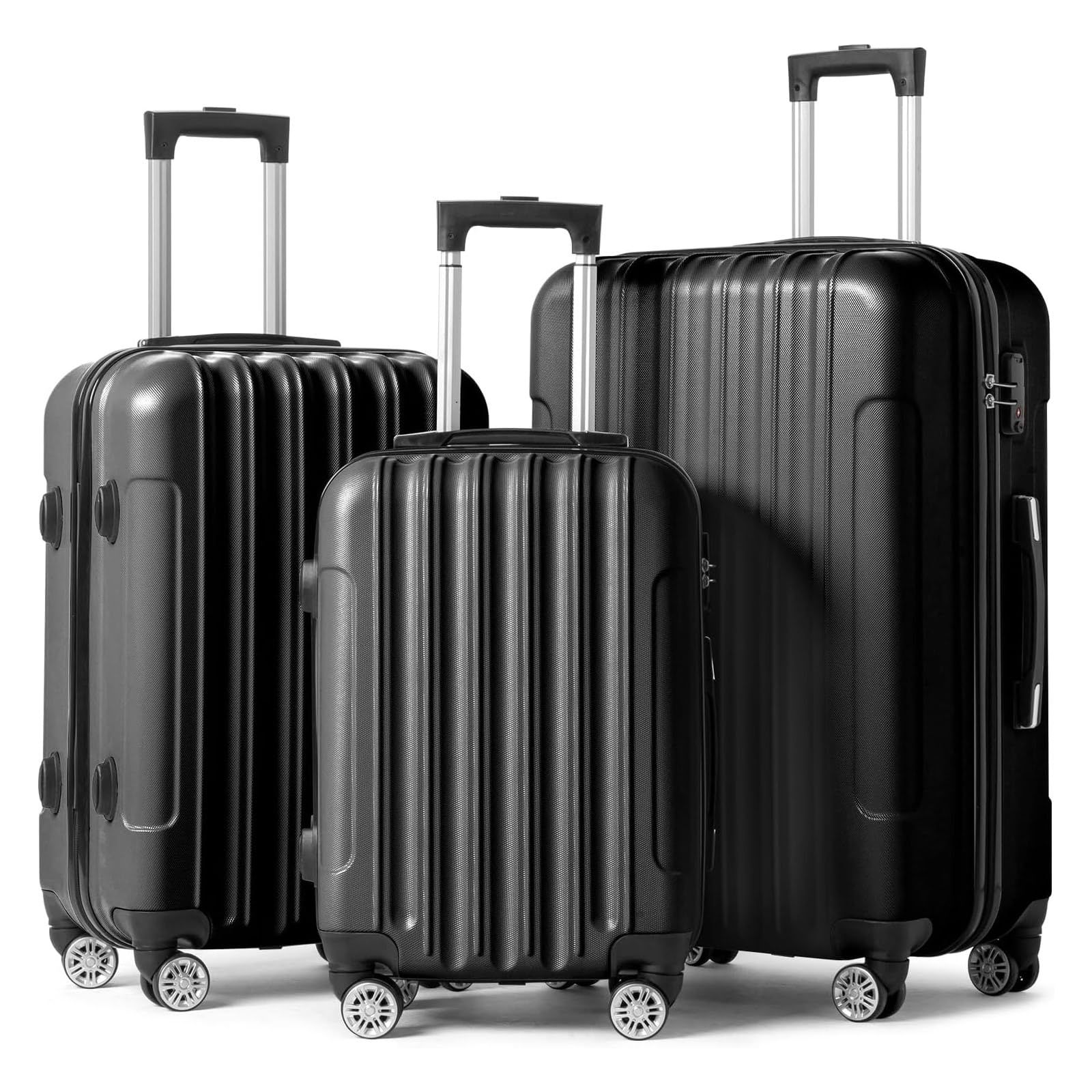 SupTrip スーツケース 機内持ち込み 超軽量 キャリーケース TSAロック搭載 大型 超軽量 キャリーバッグ 大容量 静音 ダブルキャスター 耐衝撃 360度回転 旅行 出張 修学 泊まる ブラック Sサイズ|機内持込 1-3泊