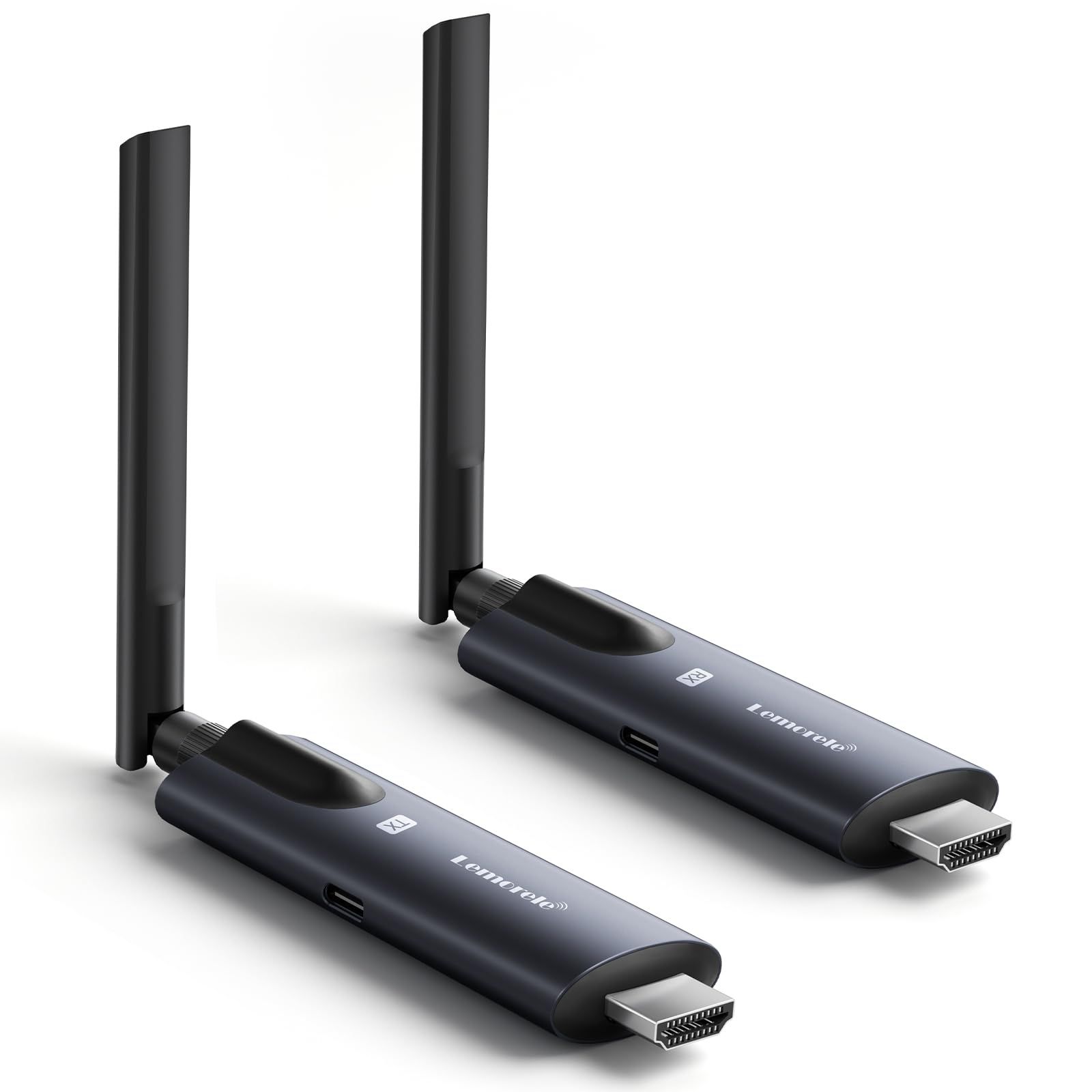 ワイヤレスHDMI 送受信機セット 小型 拡張モード 1×送信機 1×受信機 200m 小型 Lemorele 受信機4台増設 WIFI|設定不要 1080PフルHD|5G超低遅延 音画同期 HDMI 無線 200m安定転送距離 TV|PC|M