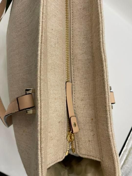 ☆新品☆ kate spade ショルダーベージュ×黄色 キャンバス ケイスペ