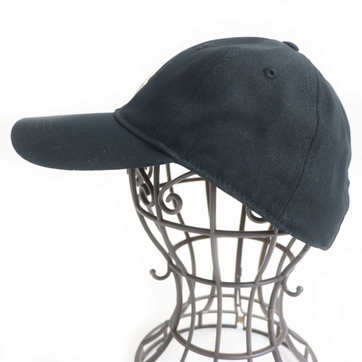 美品□2020年製 MONCLER/モンクレール BERRETTO BASEBALL ロゴワッペン コットン100% ベースボールキャップ/帽子 ブラック UNI 国内正規品