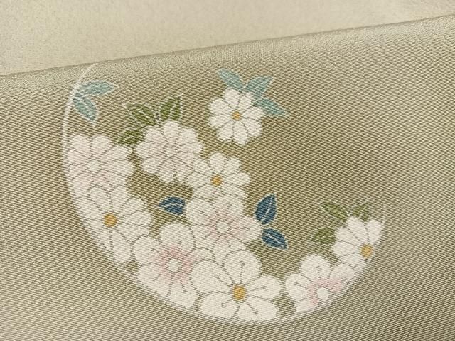平和屋着物○訪問着 駒刺繍 草花丸文 丹後ちりめん 暈し染め 金彩 反端