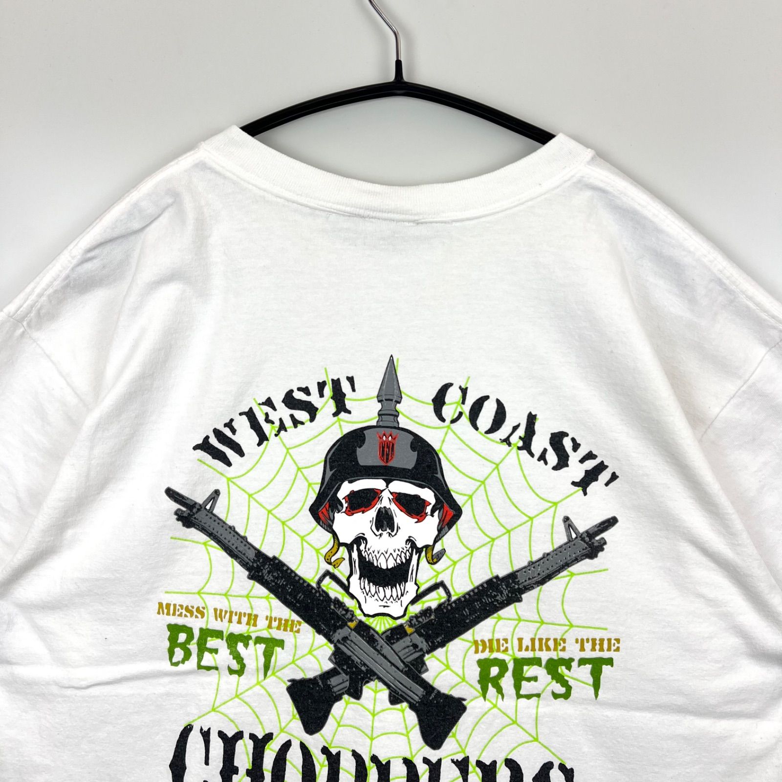 WEST COAST CHOPPERS 00s USA skull print tee M old anvilボディ 