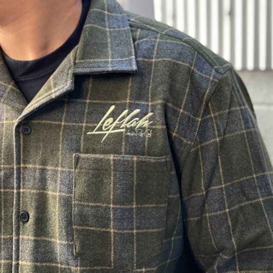 LEFLAH レフラー over check wool shirts jacket（KHAKI) チェック