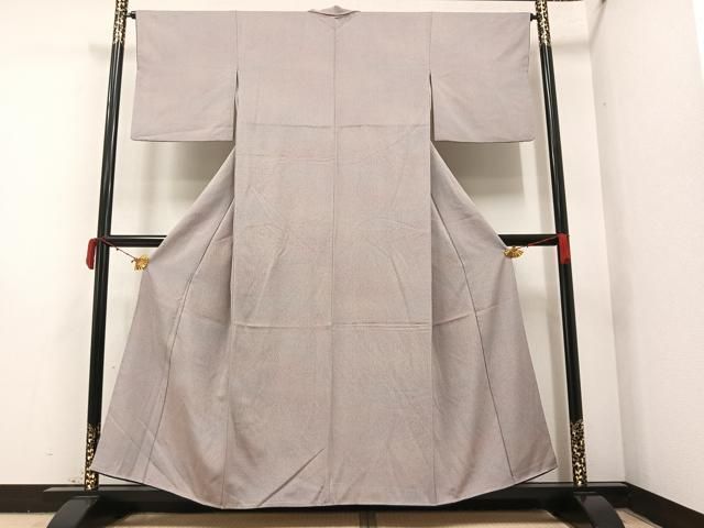 平和屋着物▽上質な小紋　単衣　霞文　銀通し地　正絹　逸品　CAAW2843ut 平和屋着物▽上質な小紋 単衣 霞文 銀通し地 正絹 逸品