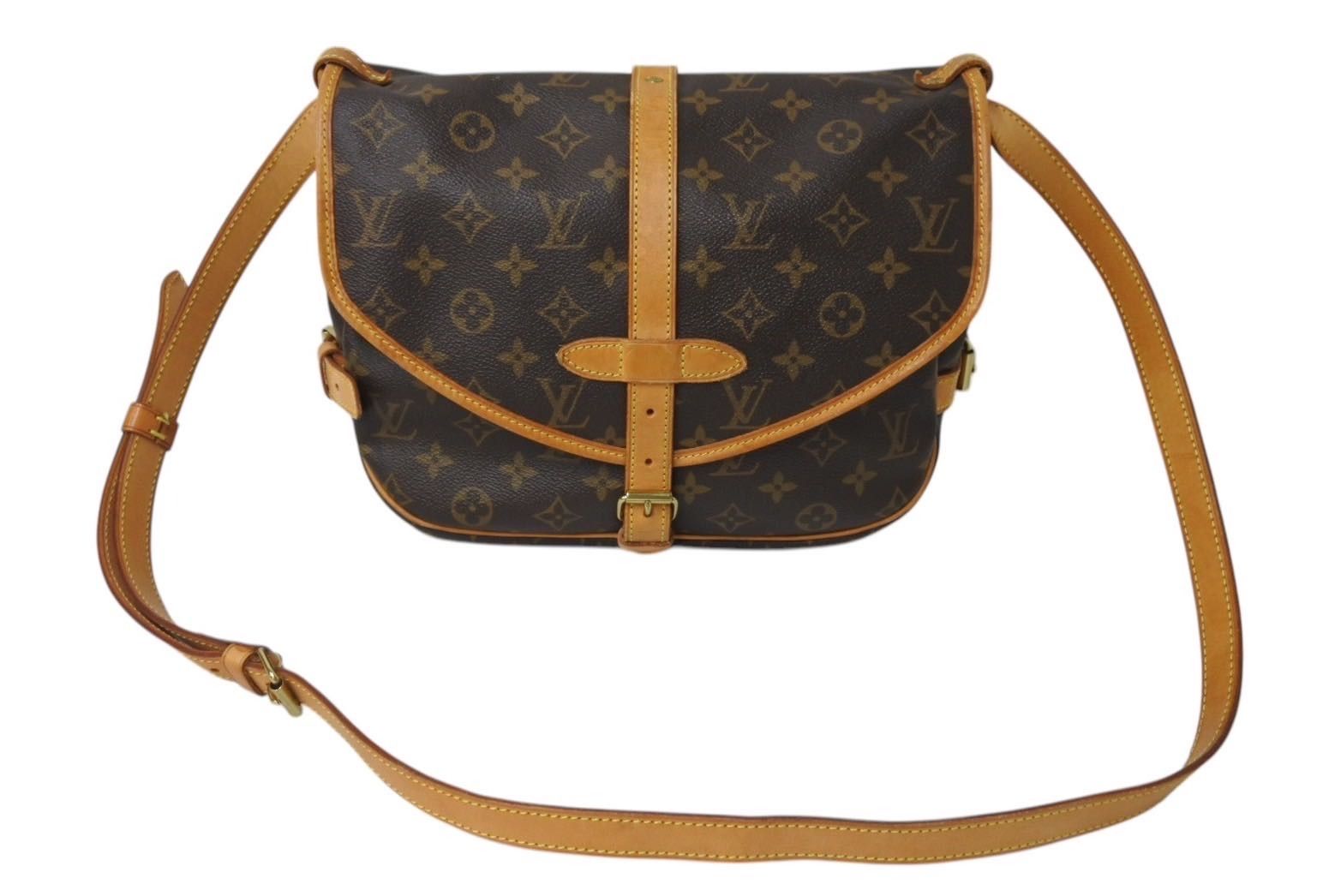 LOUIS VUITTON ルイヴィトン ソミュール30  ショルダーバッグ ブラウン モノグラム 斜めがけ M42256 美品 中古 4c070893