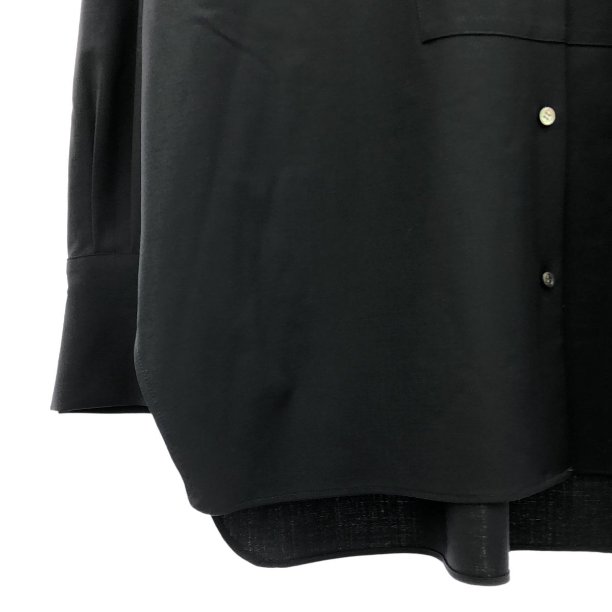 【美品】  ebure / エブール | 2024AW | ブルーム オーバーシャツ ブラウス / 襟着脱可 | 38 | ブラック | レディース ebure 【美品】 / エブール | 2024AW ブルーム オーバーシャツ