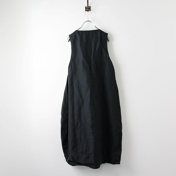 susuri ススリ パストラルワンピース MM/ブラック ウールリネン