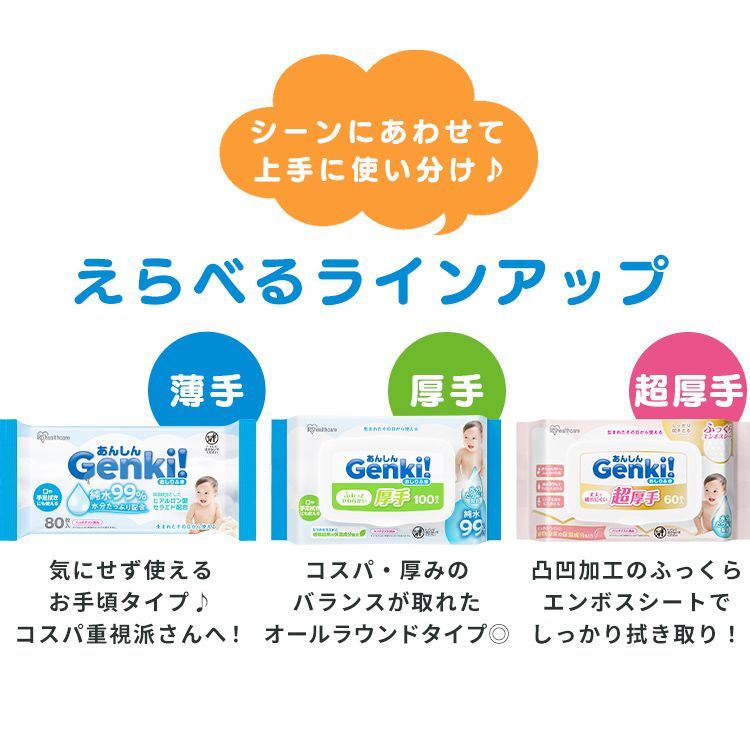 おしりふき あんしん Genki！おしりふき 薄手80枚入 GOK-801N 112667