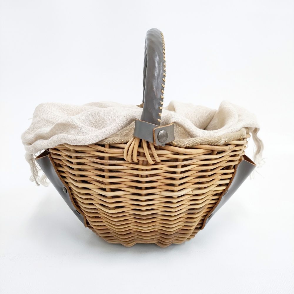 激安店舗 YES ebagos HOLIDAY ベージュ 2012SS かごバッグ リネン被せ バッグ
