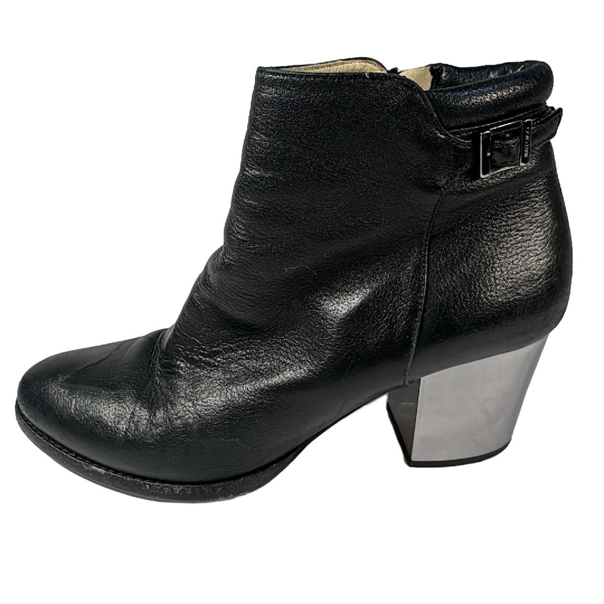 JIMMY CHOO ジミーチュウ ショートブーツ 36 レディース - 黒×シルバー レザー
