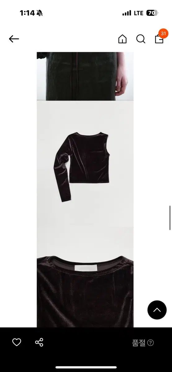 NOTHINGEVERYTHING Tour Velvet ONE スリーブ トップス