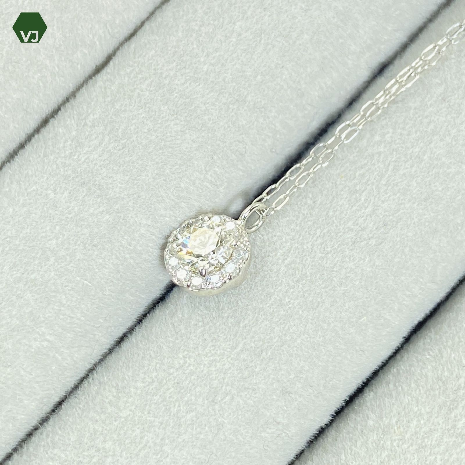 16-14】ダイヤモンド ネックレス D0.259ct D0.1ct【中古 