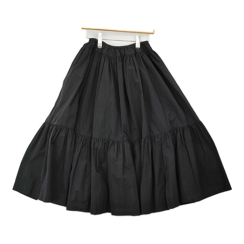 mina perhonen moment ティアードスカート 38 定価77000円 ada5425 ロング 25AW ブラック レディース ミナペルホネン 5-0930G♪