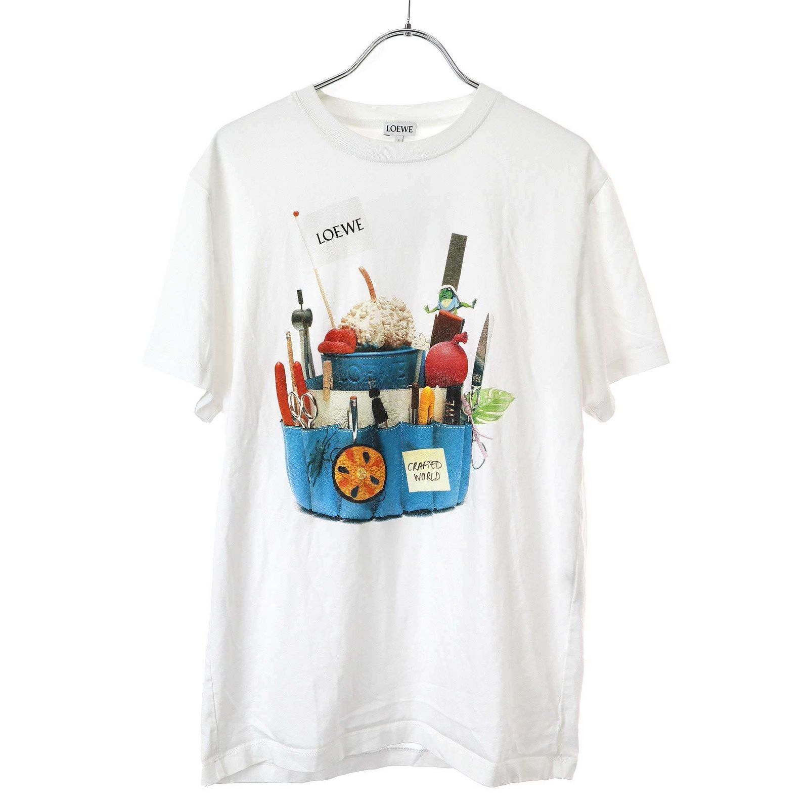 大人気 LOEWE ホワイト Tシャツ ポケット付きM ロエベ LOEWE LOEWE Tシャツ SMALL FIT T-SHIRT S359Y22X96 半袖