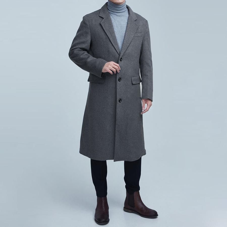 メンズコート 全4サイズ グレー チェスターコート ロングコート