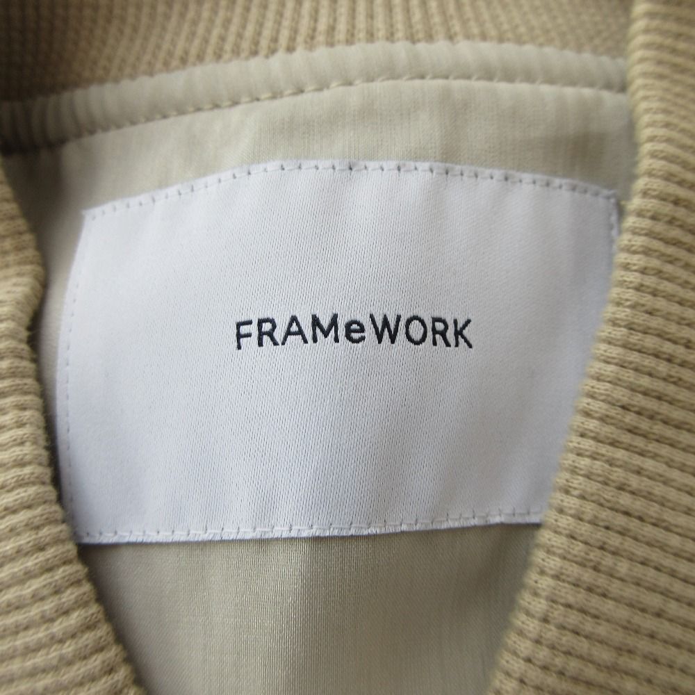 FRAMeWORK - 美品 22SS FRAMeWORK フレームワーク レーヨンナイロンMA-1 ブルゾン ジャケット 22011220300010 38 ベージュ レディース 古着 中古 USED 美品 22SS FRAMeWORK フレームワーク レーヨンナイロンMA-1