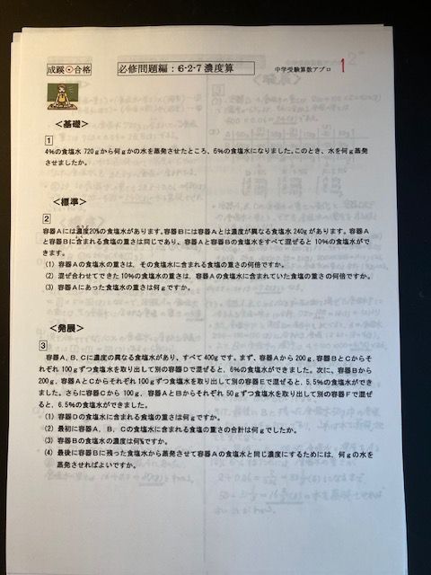 成蹊中学対策プリント　セット 成蹊中学対策プリント セット