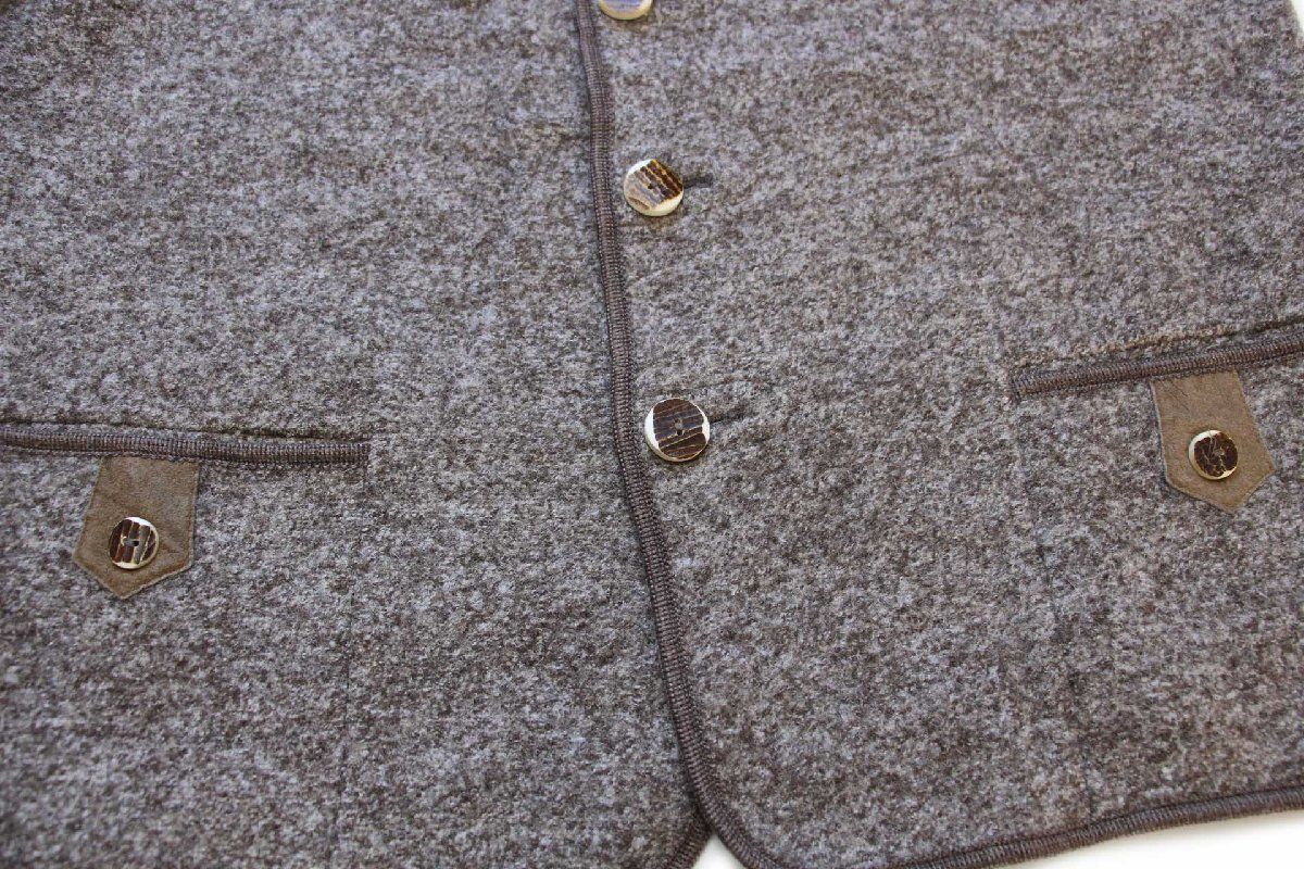 h.moser 鹿角ボタンノーカラー チロリアン ボイルドウール ジャケット