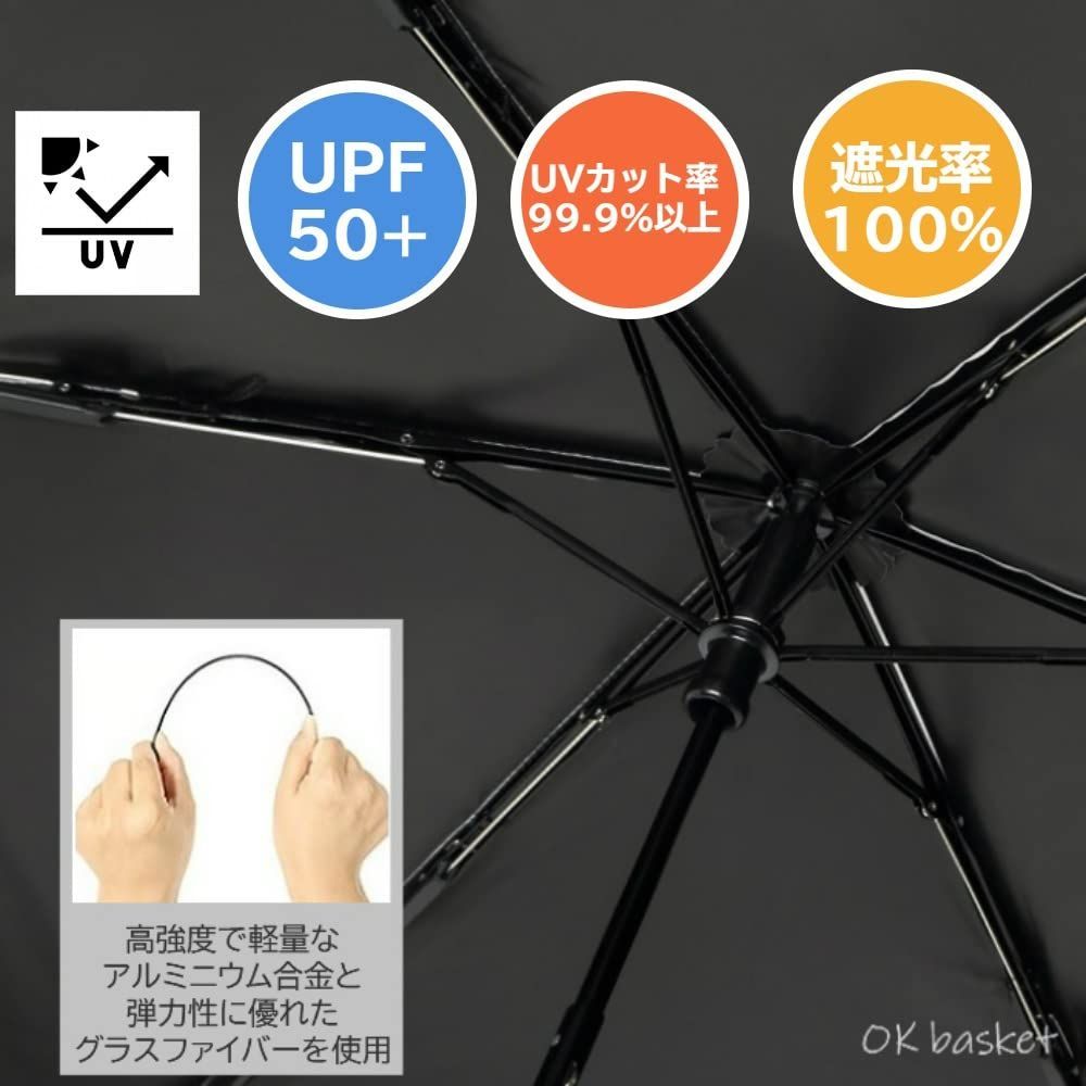 数量限定】超軽量 完全遮光 180g 遮熱 UVカット 折りたたみ傘 100