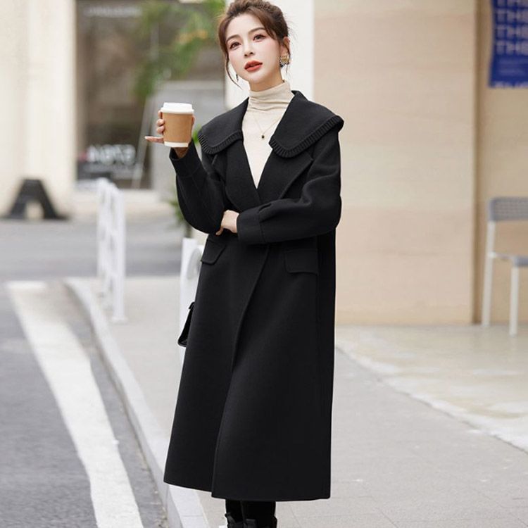 チェスターコート トレンチコート ビックカラーカラー ラシャ