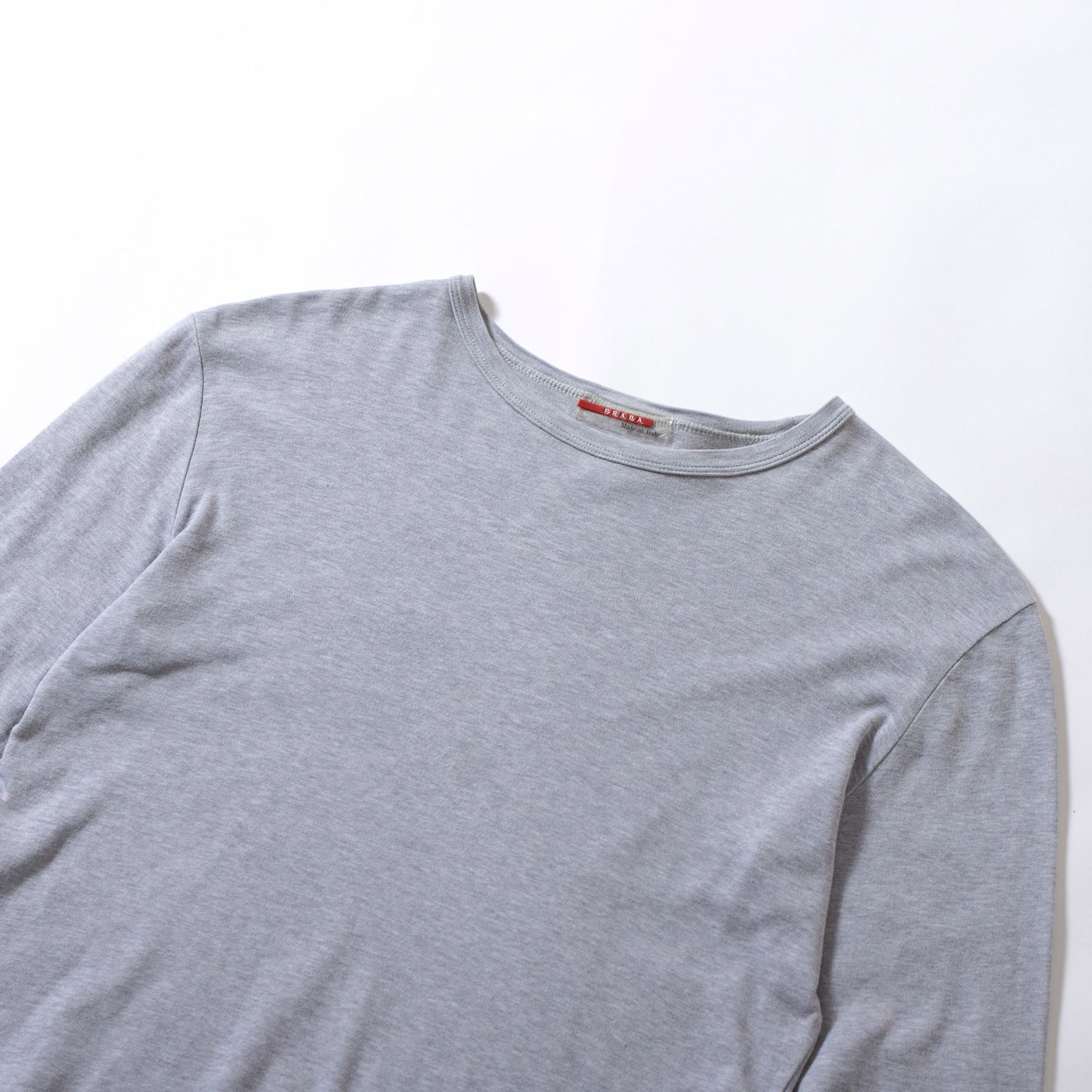 プラダ PRADA SPORT クルーネック ロングスリーブTシャツ グレー