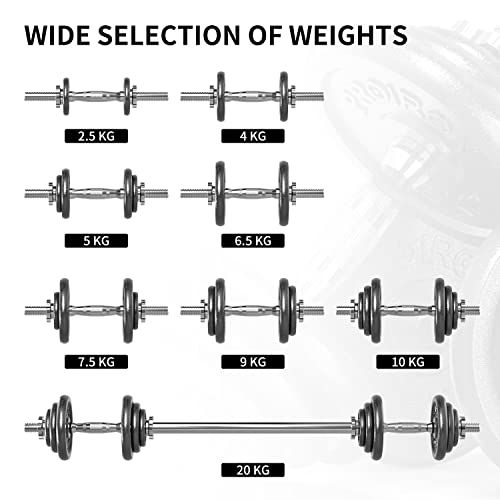 PROIRON ダンベル 鉄アレイ アジャスタブル 合計20kg ダンベル
