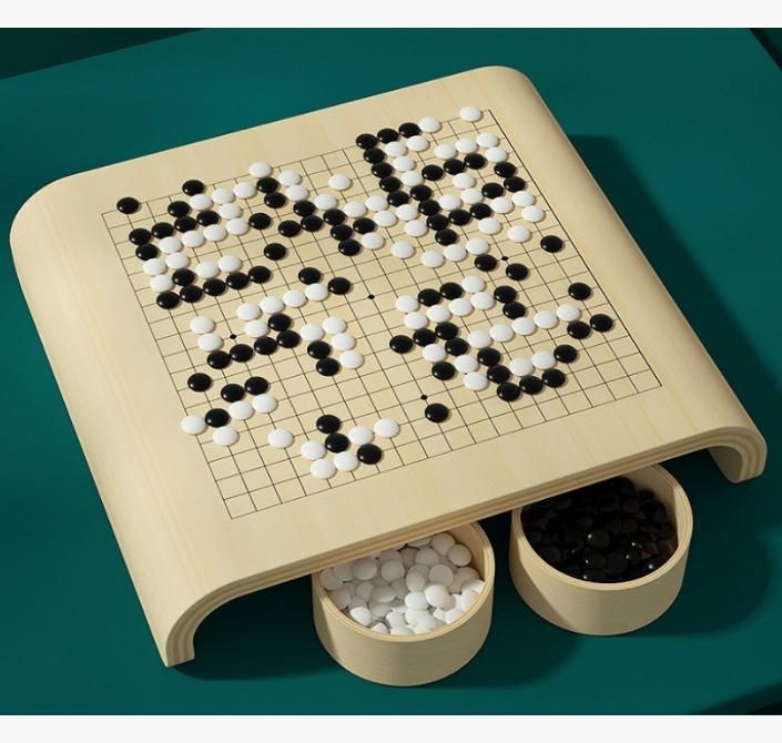 囲碁五つ子駒子ども初学セット小学生成人版白黒碁多機能木製標準碁盤