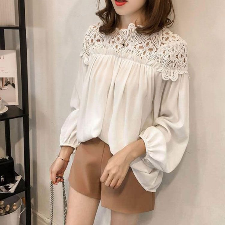 レディース トップス シャツ ブラウス カットソー 長袖 ラウンドネック レース かわいい 大人可愛い きれいめ シンプル カジュアル 上品 おしゃれ かっこいい トップス シャツ ブラウス 袖あり 長袖 ラウンドネック レース