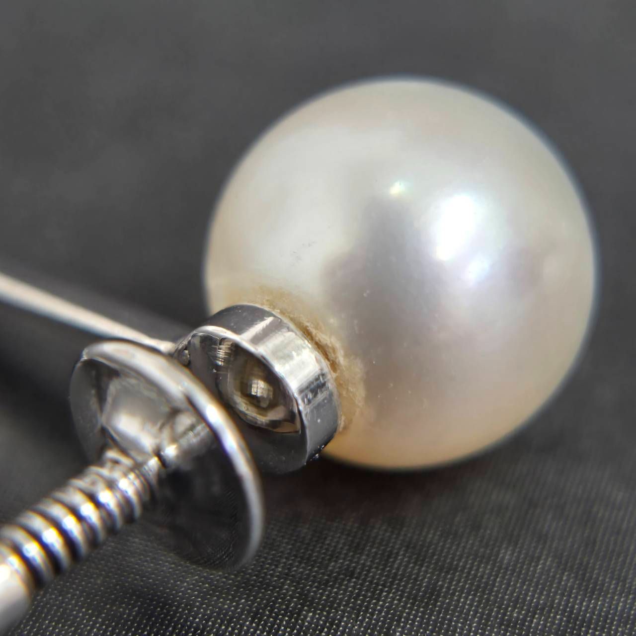 MIKIMOTO】ミキモト パール イヤリング 真珠 約7.3mm WGK14 刻印