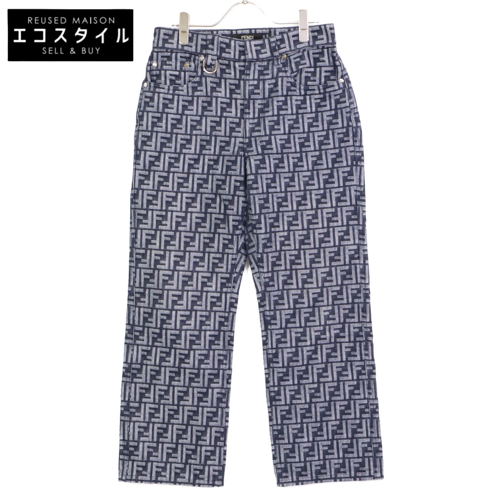 FENDI フェンディ 22年 FLP302 FFﾛｺﾞ ｽﾞｯｶ ﾃﾞﾆﾑﾊﾟﾝﾂ 30