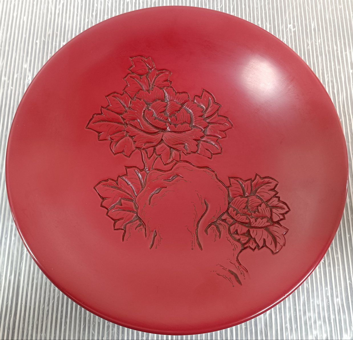 古い 村上木彫堆朱 木製漆器 菓子器 径24cm - メルカリ