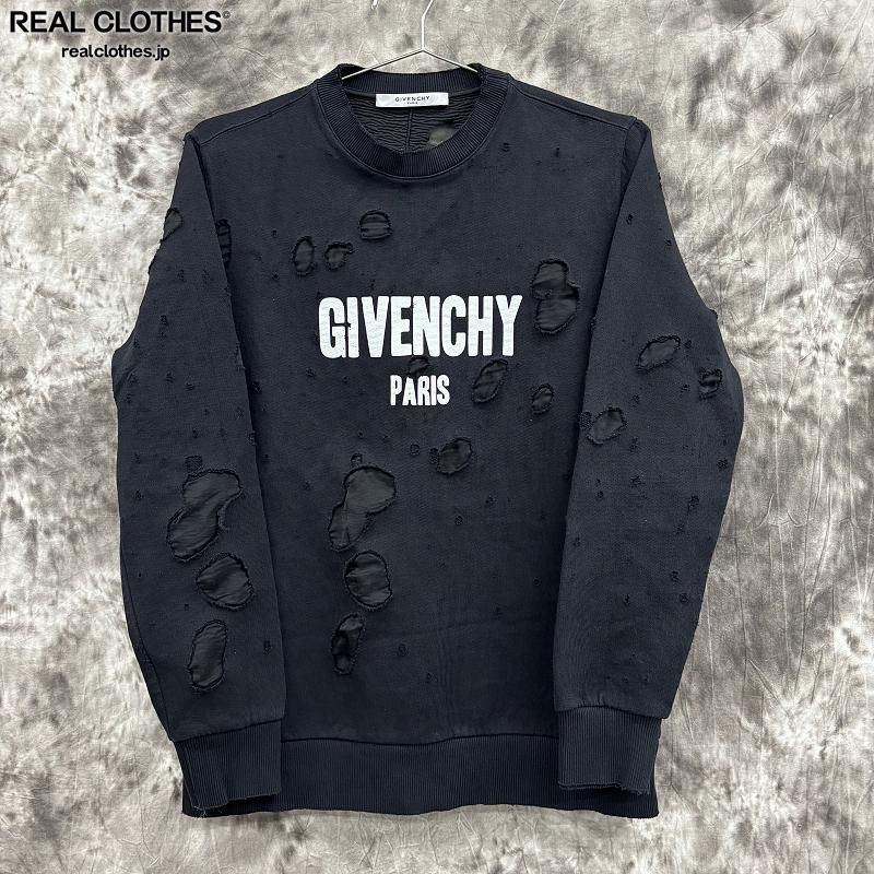 JPタグ】GIVENCHY/ジバンシィ【17AW】デストロイ加工スウェットトレーナー/ブラック/XS - メルカリ