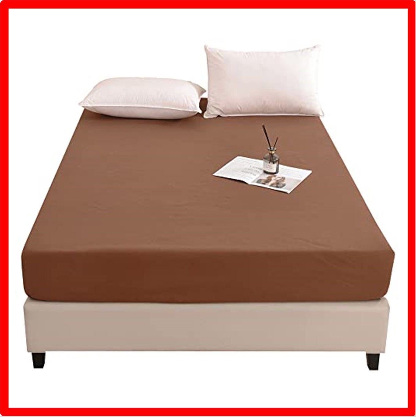 【匿名配送】ブラウン_ダブル・140×200×30cm ボックスシーツ ダブル 吸水速乾 マチ部分約30cm シーツ 全周ゴム付き ベッドシーツ マットレスカバ