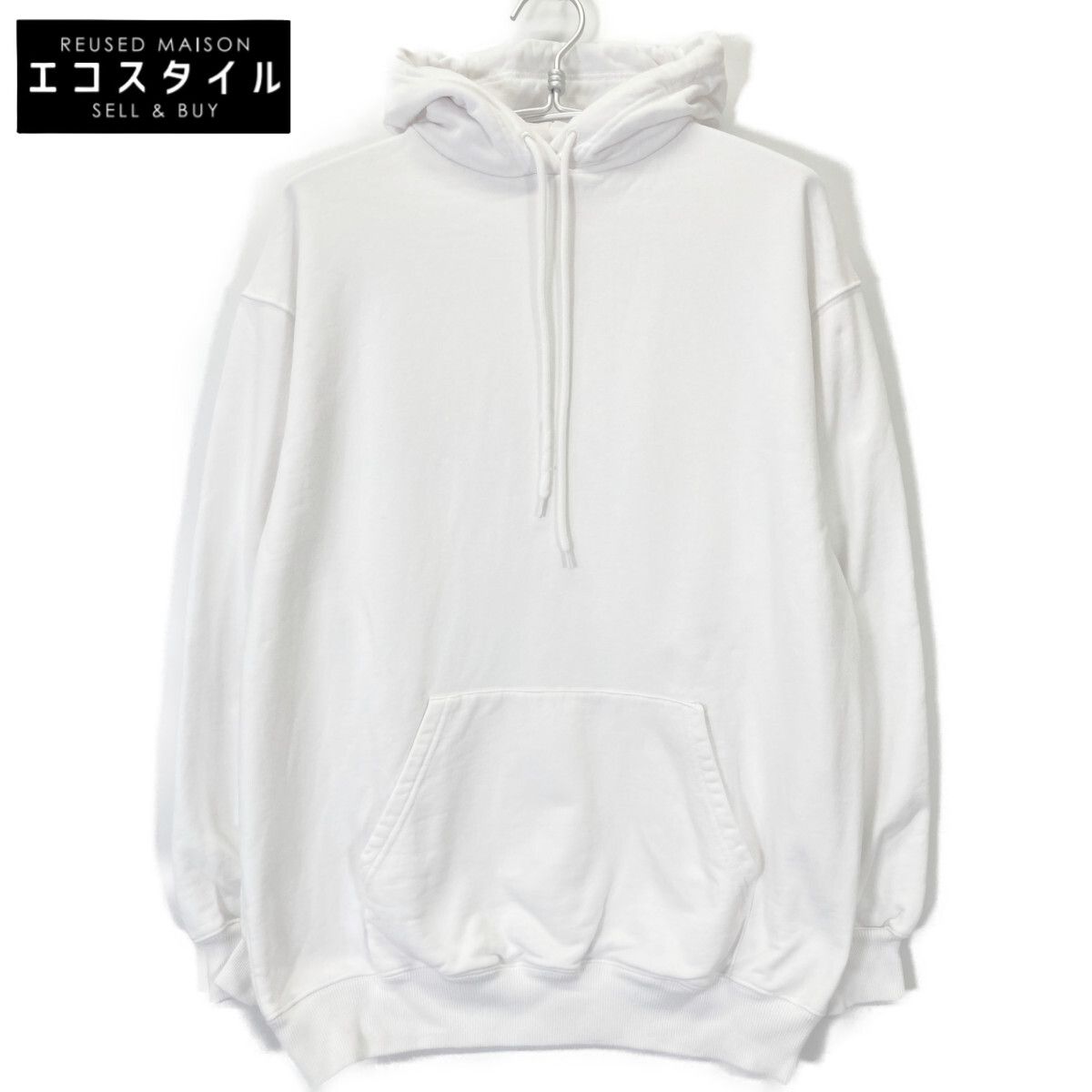 BALENCIAGA バレンシアガ 518215 18年 ﾎﾜｲﾄ ﾊﾞｯｸﾌﾟﾘﾝﾄﾛｺﾞﾊﾟｰｶｰ XS