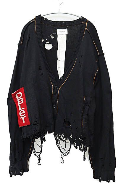 doublet ダメージ加工 カーディガン サイズM doublet(ダブレット) 24AW「ZOMBIE SILHOUETTE KNIT CARDIGAN