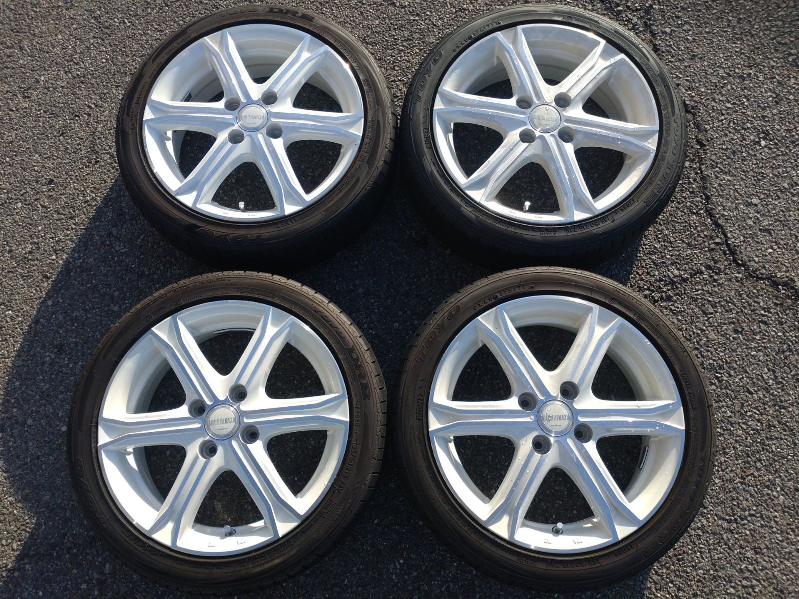 Office MARTINI ADENAK スポークホイール 白 15インチ 5.0j 45 PCD100-4H ＆ TOYO DRB 165|50R15 4本