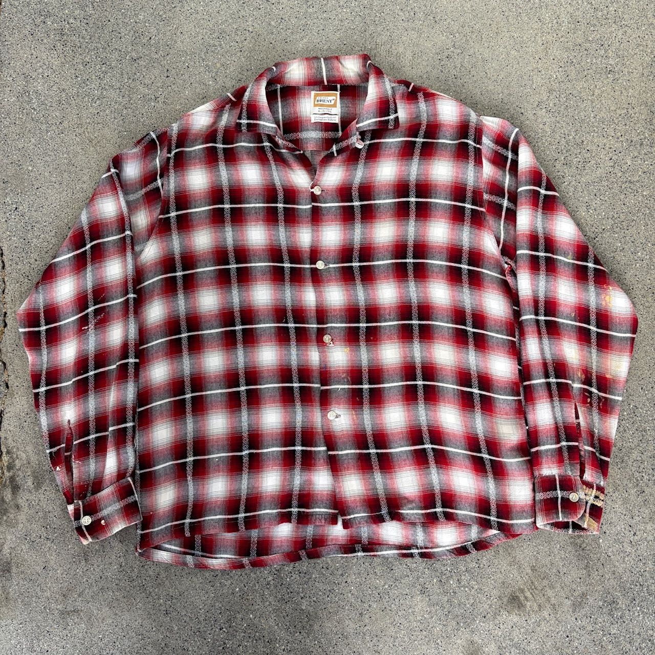 60s BRENT レーヨン　オンブレシャツ　ヴィンテージ 60s vintage BRENT 』 レーヨン オンブレ シャドーチェック