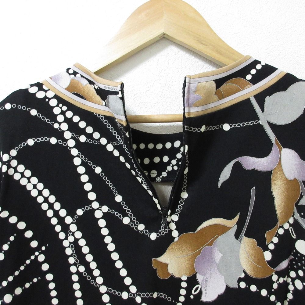 良品 LEONARD レオナール フラワープリント カンカンストレッチ ロング  