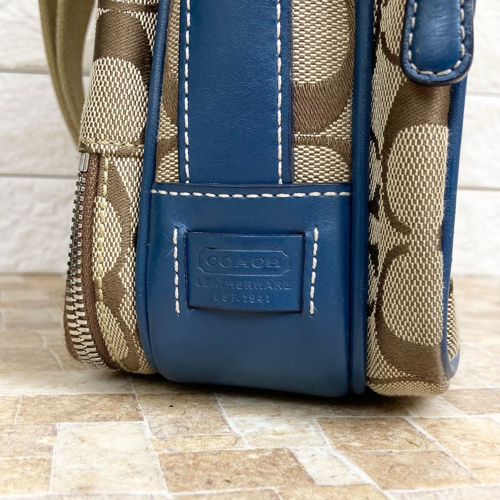 COACH コーチ シグネチャー ショルダーバッグ スクエア ブラウン